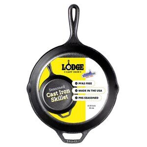 Lodge Cast Iron Skillet 10.25in - Pre-Seasoned, Durable Non-Toxic Cookware